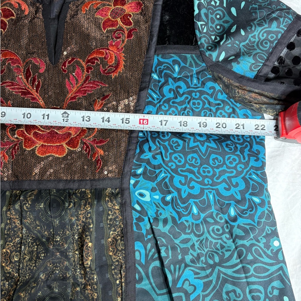 Soft Surroundings Vibrant Patchwork Sequin Dress - image 6